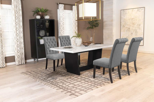 Sherry - Rectangular Marble Top Dining Table Set – 5 Piece Dining Room Sets by CoasterElevations at Furniture Wholesale Plus , Nashville furniture store