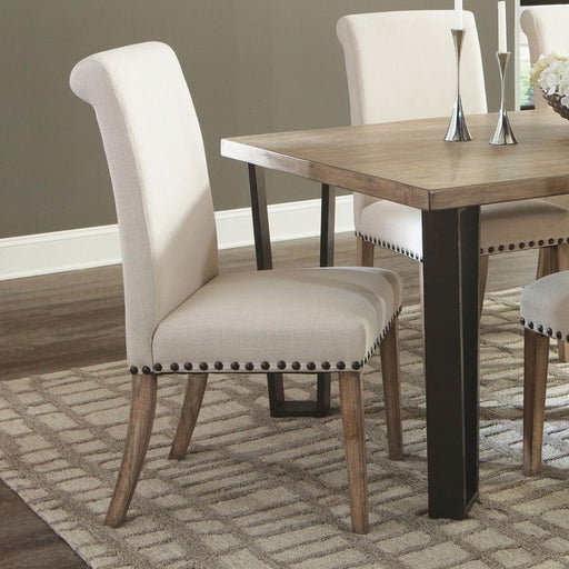 Salem - Fabric Upholstered Dining Side Chair (Set of 2) - Beige - Premium Chair Sets from CoasterEssence - Just $309! Shop now at Furniture Wholesale Plus  We are the best furniture store in Nashville, Hendersonville, Goodlettsville, Madison, Antioch, Mount Juliet, Lebanon, Gallatin, Springfield, Murfreesboro, Franklin, Brentwood