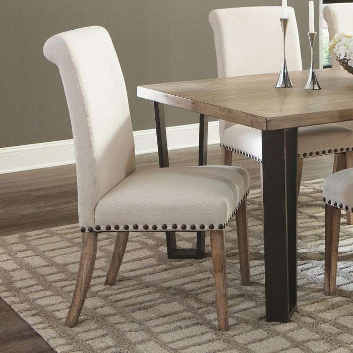 Salem - Fabric Upholstered Dining Side Chair (Set of 2) - Beige - Premium Chair Sets from CoasterEssence - Just $309! Shop now at Furniture Wholesale Plus  We are the best furniture store in Nashville, Hendersonville, Goodlettsville, Madison, Antioch, Mount Juliet, Lebanon, Gallatin, Springfield, Murfreesboro, Franklin, Brentwood