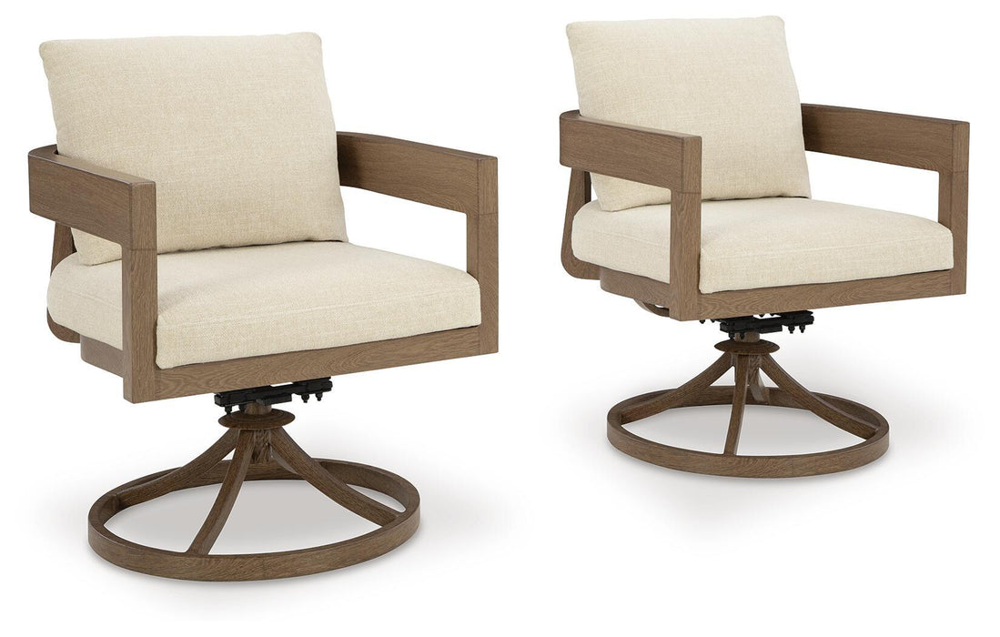 Serene Bay - Swivel Chair With Cushion (Set of 2) - Dark Brown / White – Chair Sets by Signature Design by Ashley® at Furniture Wholesale Plus , Nashville furniture store