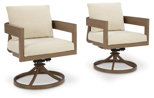 Serene Bay - Swivel Chair With Cushion (Set of 2) - Dark Brown / White – Chair Sets by Signature Design by Ashley® at Furniture Wholesale Plus , Nashville furniture store