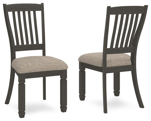 Tyler Creek - Dining UPH Side Chair (Set of 2) - Slatback - Black / Grayish Brown – Chair Sets by Signature Design by Ashley® at Furniture Wholesale Plus , Nashville furniture store