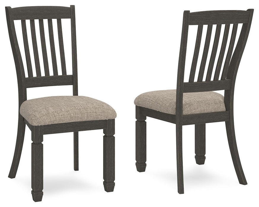 Tyler Creek - Dining UPH Side Chair (Set of 2) - Slatback - Black / Grayish Brown – Chair Sets by Signature Design by Ashley® at Furniture Wholesale Plus , Nashville furniture store