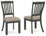 Tyler Creek - Dining UPH Side Chair (Set of 2) - Slatback - Black / Grayish Brown – Chair Sets by Signature Design by Ashley® at Furniture Wholesale Plus , Nashville furniture store