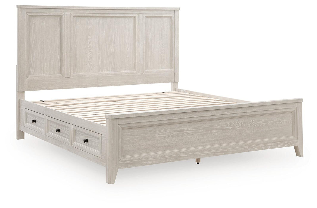 Darbonton - King Panel Storage Bed - Dove White – Storage Beds by Signature Design by Ashley® at Furniture Wholesale Plus , Nashville furniture store