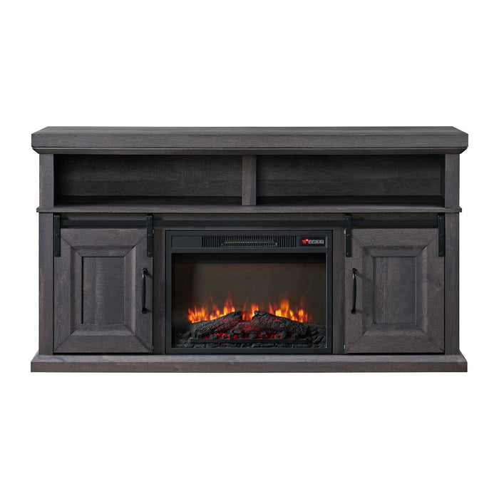 Macau - Console With 23" Fireplace Insert - Gray – Fireplace TV Stands by Elements International at Furniture Wholesale Plus , Nashville furniture store
