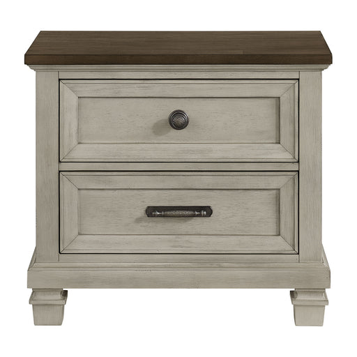 Farmington - 2 Drawer Nightstand With USB - Medium Brown / Washed Stone – Nightstands w/ Charging Stations by Elements International at Furniture Wholesale Plus , Nashville furniture store