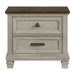 Farmington - 2 Drawer Nightstand With USB - Medium Brown / Washed Stone – Nightstands w/ Charging Stations by Elements International at Furniture Wholesale Plus , Nashville furniture store