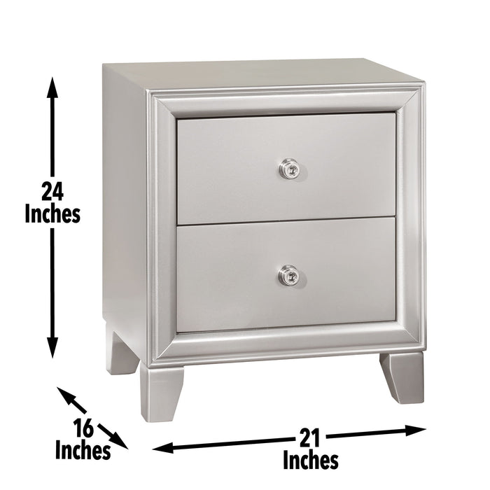 Omni - Nightstand - Pearl Silver – Accent Nightstands by Steve Silver Furniture at Furniture Wholesale Plus , Nashville furniture store