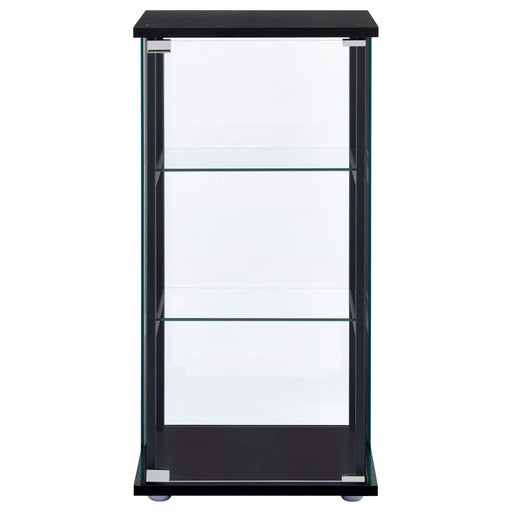 Cyclamen - 3-Shelf Clear Glass Curio Display Cabinet - Black - Premium Curio Cabinets from CoasterEveryday - Just $159! Shop now at Furniture Wholesale Plus  We are the best furniture store in Nashville, Hendersonville, Goodlettsville, Madison, Antioch, Mount Juliet, Lebanon, Gallatin, Springfield, Murfreesboro, Franklin, Brentwood