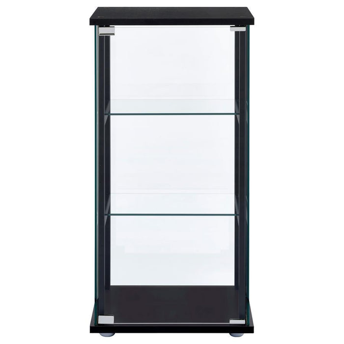 Cyclamen - 3-Shelf Clear Glass Curio Display Cabinet - Black - Premium Curio Cabinets from CoasterEveryday - Just $159! Shop now at Furniture Wholesale Plus  We are the best furniture store in Nashville, Hendersonville, Goodlettsville, Madison, Antioch, Mount Juliet, Lebanon, Gallatin, Springfield, Murfreesboro, Franklin, Brentwood
