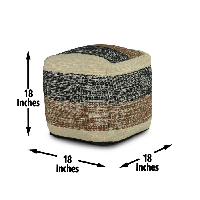 Jamal - Square Handwoven Woolen Pouf - Beige – Accent Poufs by Steve Silver Furniture at Furniture Wholesale Plus , Nashville furniture store
