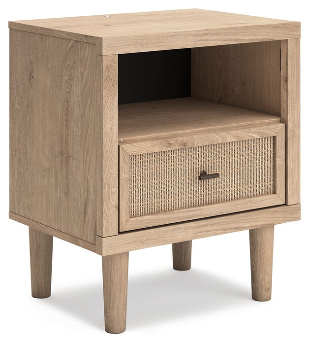 Cielden - One Drawer Night Stand - Two-Tone – Nightstands w/ Charging Stations by Signature Design by Ashley® at Furniture Wholesale Plus , Nashville furniture store