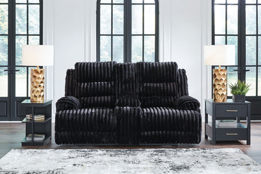 Rhine Falls - Double Reclining Power Loveseat With Console - Onyx – Reclining Loveseats by Signature Design by Ashley® at Furniture Wholesale Plus , Nashville furniture store