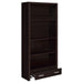 Skylar - 5-Shelf Bookcase With Drawer - Cappuccino - Premium Standard Bookcases from CoasterEveryday - Just $259! Shop now at Furniture Wholesale Plus  We are the best furniture store in Nashville, Hendersonville, Goodlettsville, Madison, Antioch, Mount Juliet, Lebanon, Gallatin, Springfield, Murfreesboro, Franklin, Brentwood