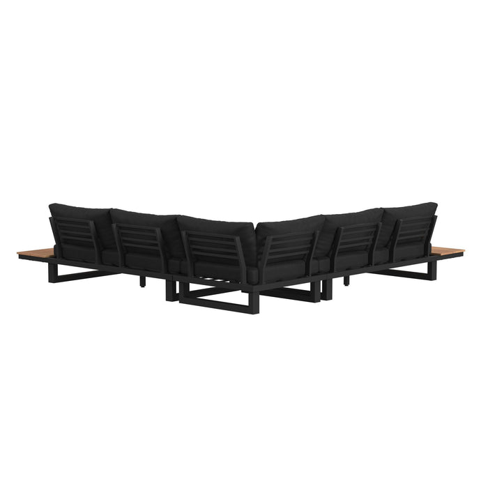 Cabana - Three Piece Outdoor Living Set - Black – Stationary Sectionals by Elements International at Furniture Wholesale Plus , Nashville furniture store