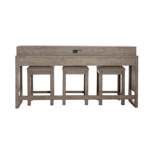 Bartlett Field - 4 Piece Living Room Set (Console Bar Table & 3 Console Stools) - Dusty Taupe – 4 Piece Living Room Sets by Liberty Furniture at Furniture Wholesale Plus , Nashville furniture store