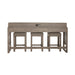 Bartlett Field - 4 Piece Living Room Set (Console Bar Table & 3 Console Stools) - Dusty Taupe – 4 Piece Living Room Sets by Liberty Furniture at Furniture Wholesale Plus , Nashville furniture store