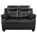 Finley - Upholstered Padded Arm Tufted Loveseat - Black – Stationary Loveseats by CoasterEveryday at Furniture Wholesale Plus , Nashville furniture store