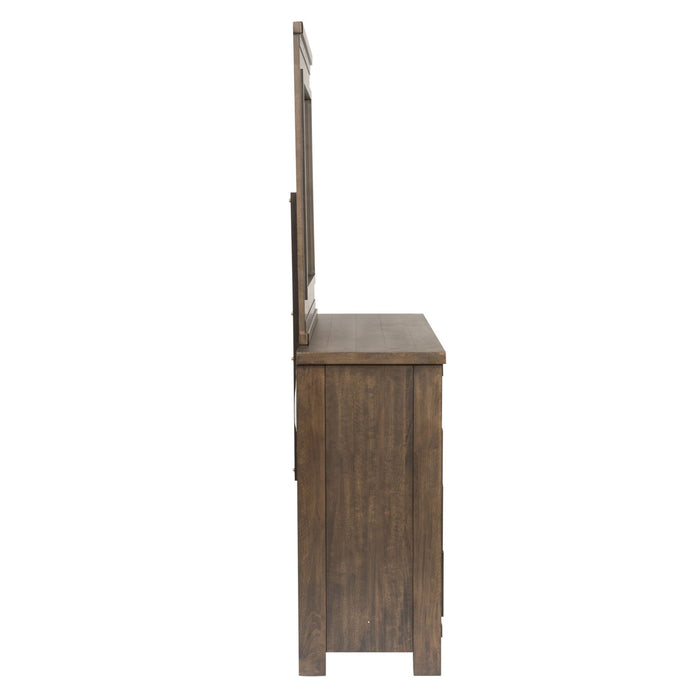 Thornwood Hills - Dresser & Mirror - Rock Beaten Brown – Dresser & Mirror by Liberty Furniture at Furniture Wholesale Plus , Nashville furniture store