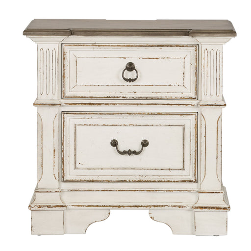 Abbey Park - 2 Drawer Nightstand With Charging Station - Antique White – Nightstands w/ Charging Stations by Liberty Furniture at Furniture Wholesale Plus , Nashville furniture store