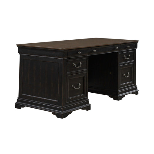 Meritage - Jr Executive Desk - Aged Charcoal – Executive Desks by Liberty Furniture at Furniture Wholesale Plus , Nashville furniture store