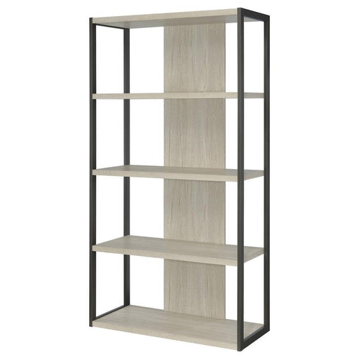 Loomis - 72" 4-Shelf Bookshelf - Whitewashed Gray - Premium Standard Bookcases from CoasterEssence - Just $329! Shop now at Furniture Wholesale Plus  We are the best furniture store in Nashville, Hendersonville, Goodlettsville, Madison, Antioch, Mount Juliet, Lebanon, Gallatin, Springfield, Murfreesboro, Franklin, Brentwood