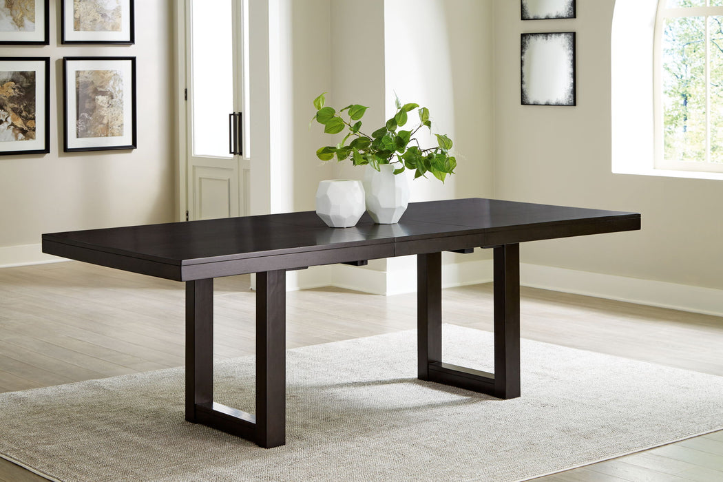 Neymorton - Rectangular Dining Room Butterfly Extension Table - Dark Grayish Brown – Dining Tables with Extensions by Signature Design by Ashley® at Furniture Wholesale Plus , Nashville furniture store