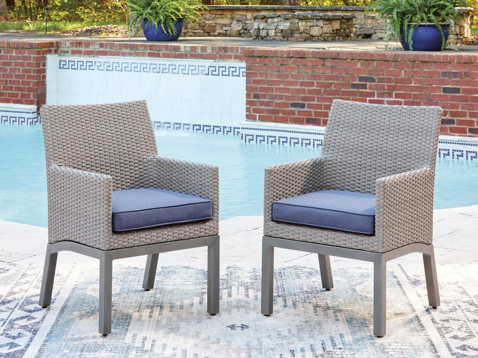 Half Moon Beach - Arm Chair With Cushion (Set of 2) - Blue / Gray – Chair Sets by Signature Design by Ashley® at Furniture Wholesale Plus , Nashville furniture store