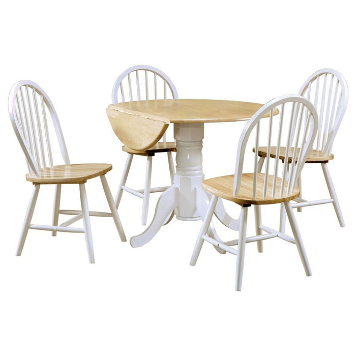 Allison - 5 Piece Round Drop Leaf Dining Table Set - White - Premium 5 Piece Dining Room Sets from CoasterEveryday - Just $599! Shop now at Furniture Wholesale Plus  We are the best furniture store in Nashville, Hendersonville, Goodlettsville, Madison, Antioch, Mount Juliet, Lebanon, Gallatin, Springfield, Murfreesboro, Franklin, Brentwood