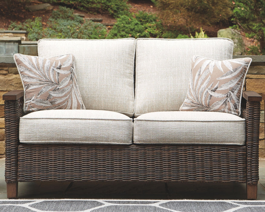 Paradise Trail - 3 Pc. - Lounge Set - Medium Brown – 3 Piece Outdoor Sets by Signature Design by Ashley® at Furniture Wholesale Plus , Nashville furniture store