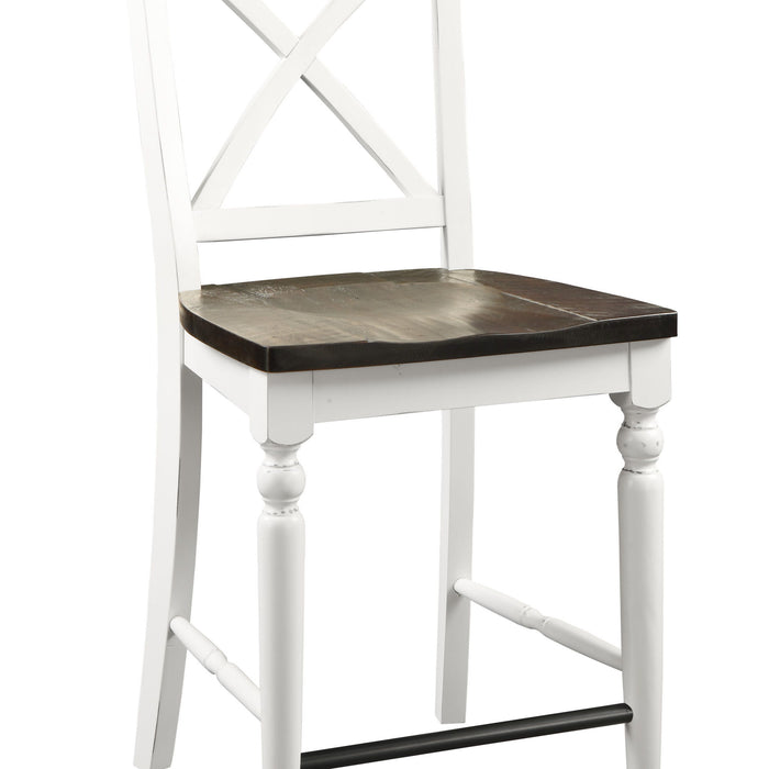Mountain Retreat - Barstool - Dark Mocha & Antique White - Premium Bar Height (28"-30") from Emerald Home - Just $199! Shop now at Furniture Wholesale Plus  We are the best furniture store in Nashville, Hendersonville, Goodlettsville, Madison, Antioch, Mount Juliet, Lebanon, Gallatin, Springfield, Murfreesboro, Franklin, Brentwood
