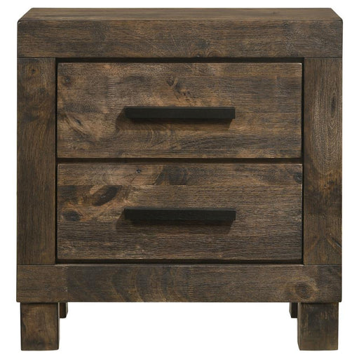 Woodmont - 2-Drawer Nightstand - Rustic Golden Brown - Premium Accent Nightstands from CoasterEveryday - Just $229! Shop now at Furniture Wholesale Plus  We are the best furniture store in Nashville, Hendersonville, Goodlettsville, Madison, Antioch, Mount Juliet, Lebanon, Gallatin, Springfield, Murfreesboro, Franklin, Brentwood