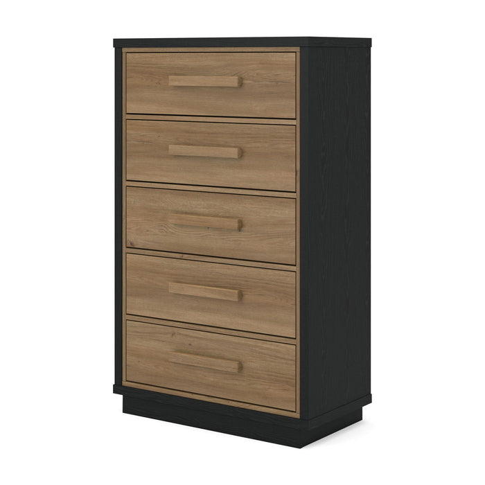 Kozmour - Five Drawer Chest - Black / Brown – Accent Chests by Signature Design by Ashley® at Furniture Wholesale Plus , Nashville furniture store