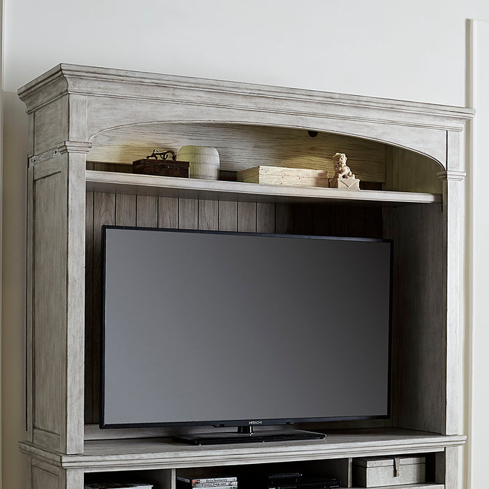 Heartland - Entertainment Hutch - Antique White / Tobacco Tops – Hutches by Liberty Furniture at Furniture Wholesale Plus , Nashville furniture store