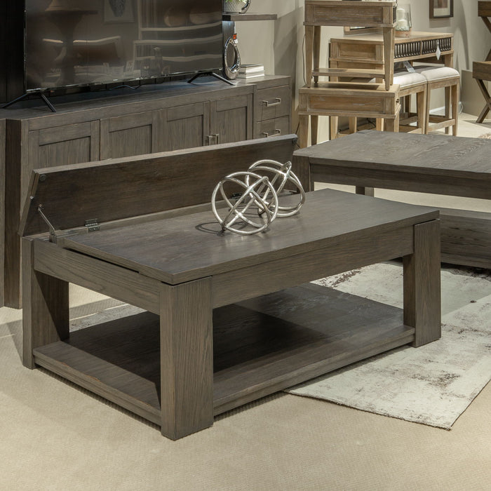 Lennox Hill - Lift Top Cocktail Table - Bark – Cocktail Tables by Liberty Furniture at Furniture Wholesale Plus , Nashville furniture store