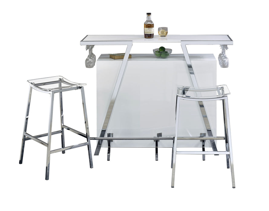 Zena - 3 Piece Bar Set - White – 3 Piece Living Room Sets by Steve Silver Furniture at Furniture Wholesale Plus , Nashville furniture store