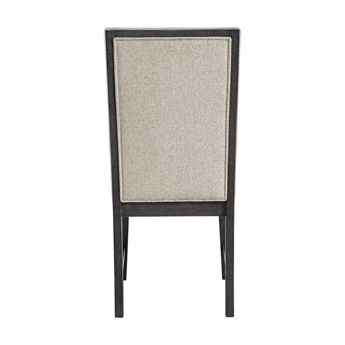 Axel - 5 Piece Standard Height Dining Set (Round Table And Four Fabric Chairs) - Espresso / Light Gray – 5 Piece Dining Room Sets by Elements International at Furniture Wholesale Plus , Nashville furniture store