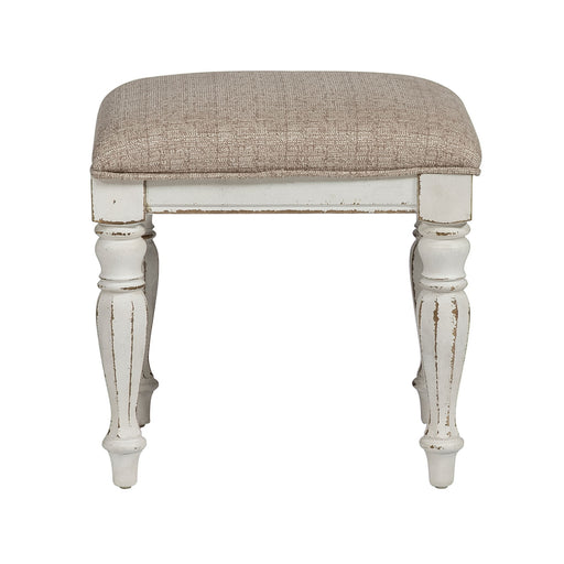 Magnolia Manor - Vanity Stool - Antique White – Vanity Stools by Liberty Furniture at Furniture Wholesale Plus , Nashville furniture store