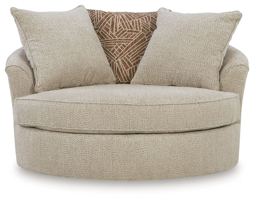 Steelwater Retreat - Oversized Swivel Accent Chair - Latte – Swivel Chairs by Benchcraft® at Furniture Wholesale Plus , Nashville furniture store