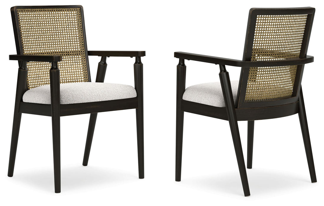 Galliden - Dining Upholstered Arm Chair (Set of 2) - Black – Chair Sets by Signature Design by Ashley® at Furniture Wholesale Plus , Nashville furniture store
