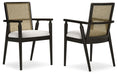 Galliden - Dining Upholstered Arm Chair (Set of 2) - Black – Chair Sets by Signature Design by Ashley® at Furniture Wholesale Plus , Nashville furniture store