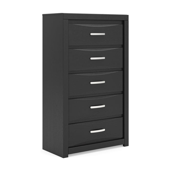 Stabotta - Five Drawer Chest - Black – Accent Chests by Signature Design by Ashley® at Furniture Wholesale Plus , Nashville furniture store