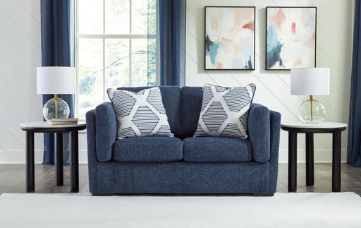 Evansley - Loveseat - Navy – Stationary Loveseats by Benchcraft® at Furniture Wholesale Plus , Nashville furniture store