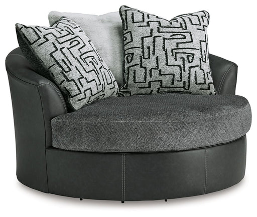 Brixley Pier - Graphite - Oversized Swivel Accent Chair - Premium Swivel Chairs from Benchcraft® - Just $668! Shop now at Furniture Wholesale Plus  We are the best furniture store in Nashville, Hendersonville, Goodlettsville, Madison, Antioch, Mount Juliet, Lebanon, Gallatin, Springfield, Murfreesboro, Franklin, Brentwood