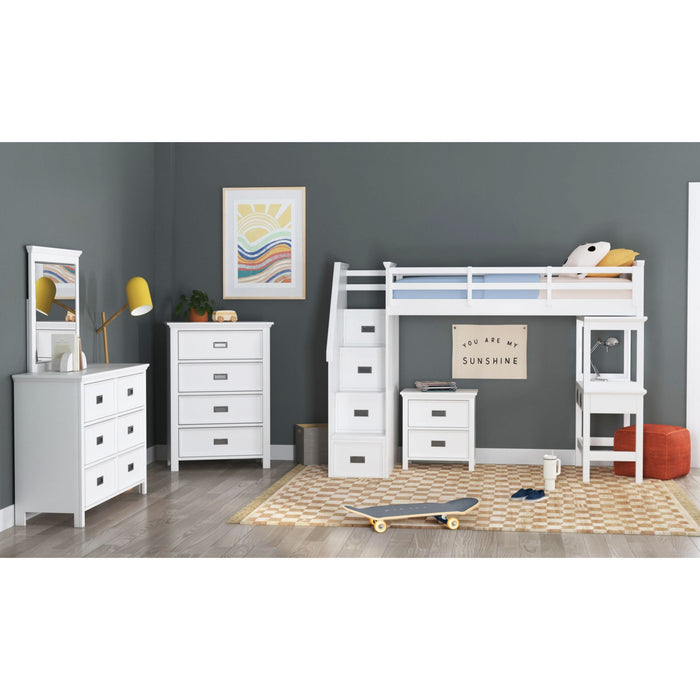 Hampton Kids - Loft Bed With Staircase And Desk With Speaker – Loft Beds by Elements International at Furniture Wholesale Plus , Nashville furniture store