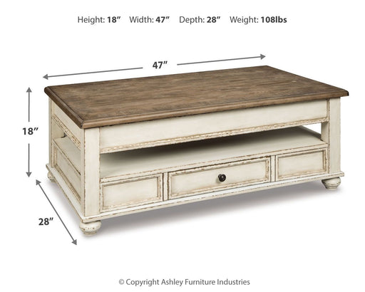 Realyn - Lift Top Cocktail Table - White / Brown – Cocktail Tables by Signature Design by Ashley® at Furniture Wholesale Plus , Nashville furniture store