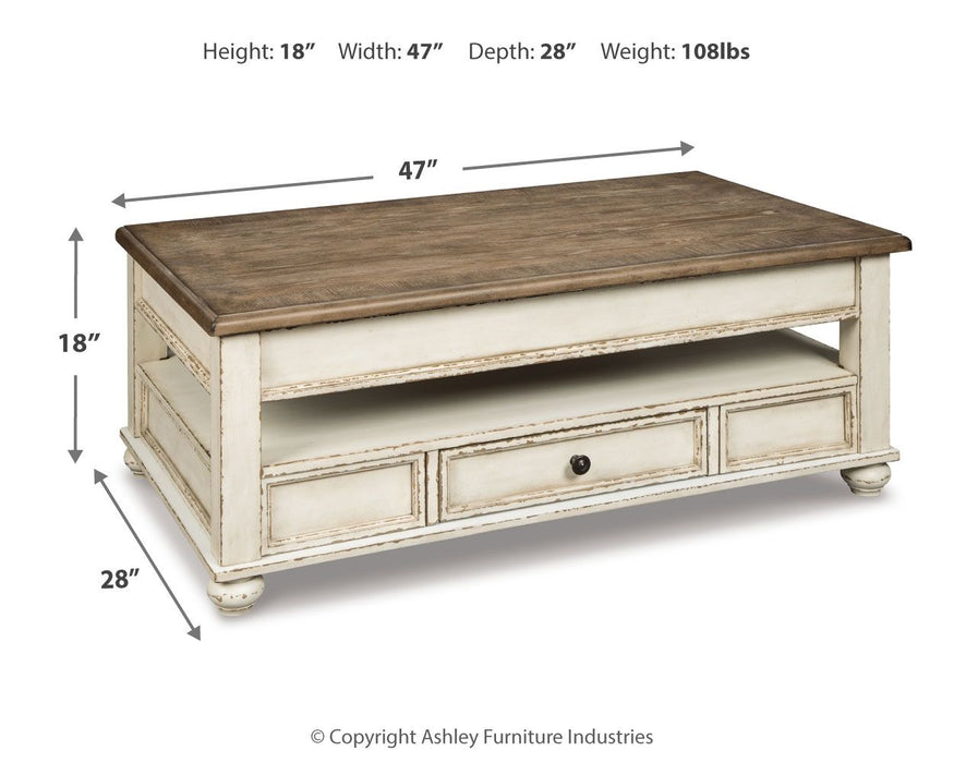 Realyn - Lift Top Cocktail Table - White / Brown – Cocktail Tables by Signature Design by Ashley® at Furniture Wholesale Plus , Nashville furniture store