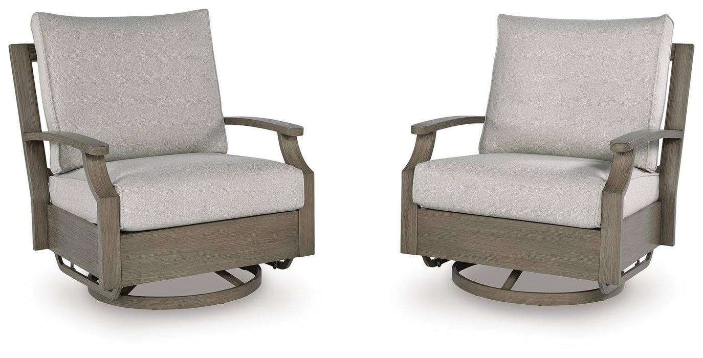 Rainier Ranch - Swivel Glider Chair With Cushion - Brown / Beige – Swivel Chairs by Signature Design by Ashley® at Furniture Wholesale Plus , Nashville furniture store