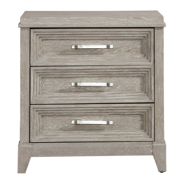 Belmar - 3 Drawer Nightstand - Washed Taupe – Accent Nightstands by Liberty Furniture at Furniture Wholesale Plus , Nashville furniture store
